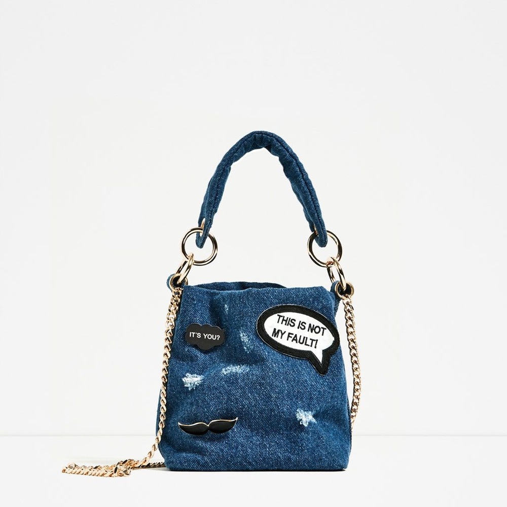 ZARA MINI DENIM TAG CROSSBODY BAG
